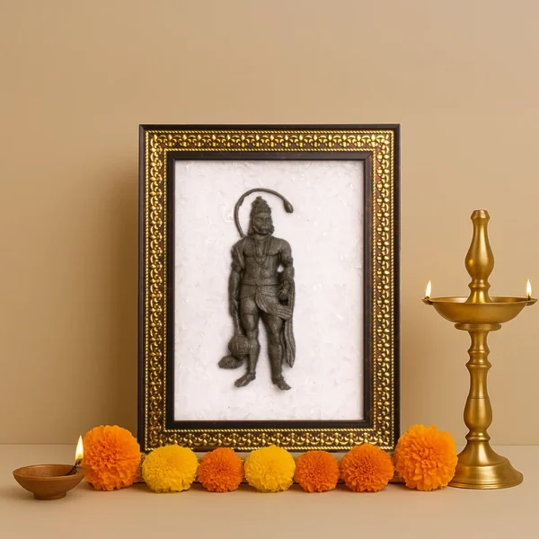 Hanuman Ji Raw Pyrite Frame